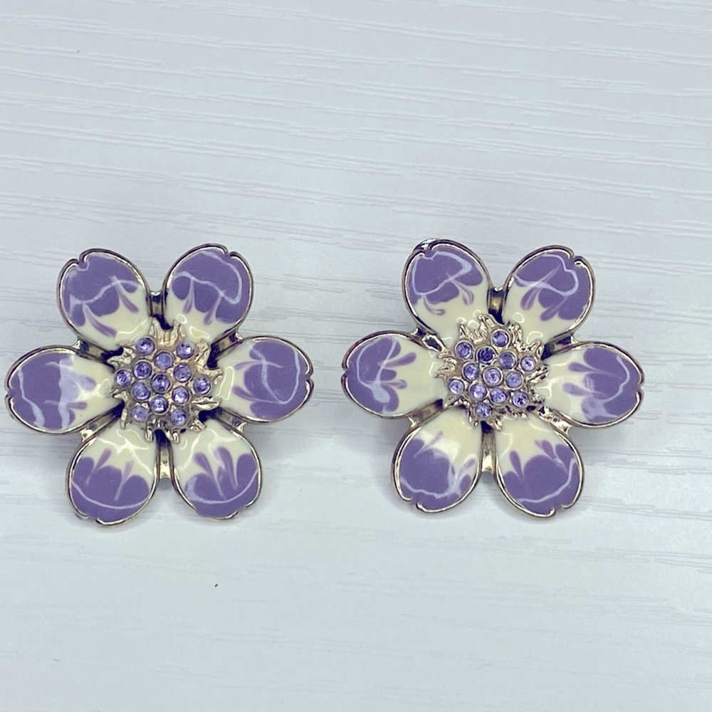 Vintage flower pierced earrings